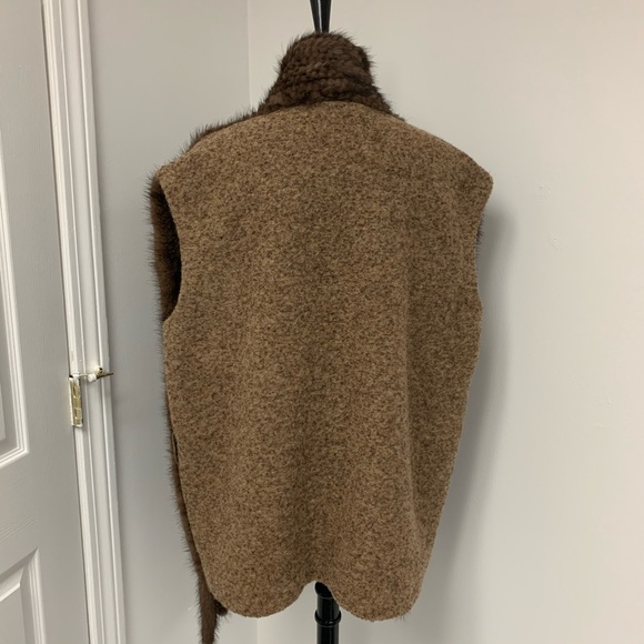 Women’s knitted mink Fur vest cover tassels Sz XL - Picture 9 of 14